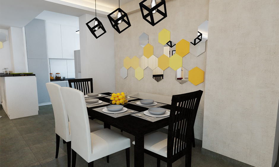 A geometric mirror design for the dining room