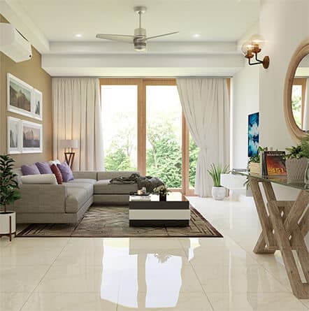 Interior design for 3BHK flat in Mumbai from luxury interior designers.