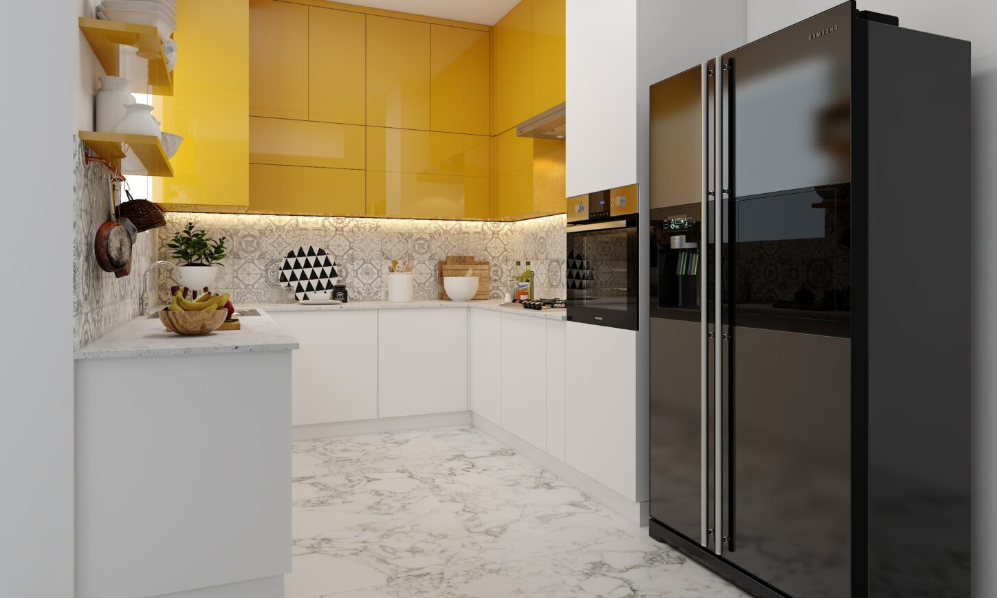 Modern classic 3 bhk flat of debashish modular kitchen design in bannerghatta bengaluru designed by design cafe