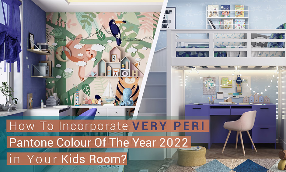 Kids room designed with pantone color of the year 2022